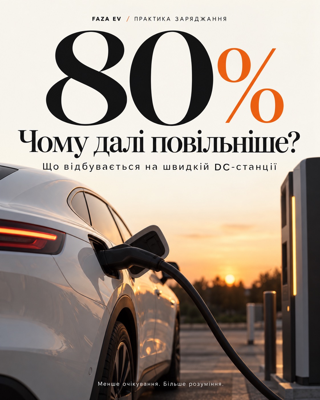 Заряджання електромобіля після 80%: коли варто продовжити, а коли їхати далі